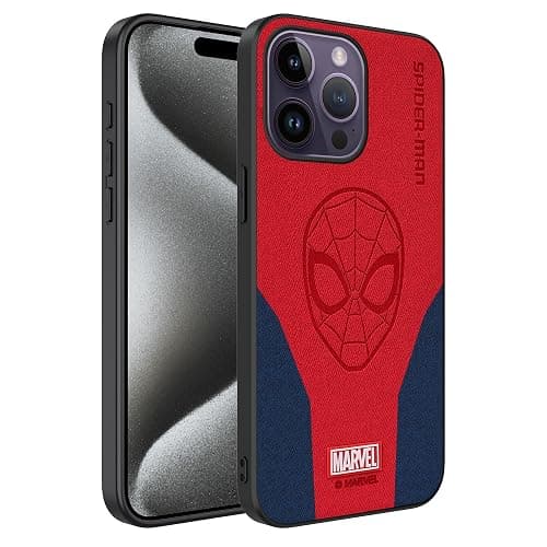 IRON SPIDER Case for iPhone 15 with Superhero Character Compatible iPhone 15 Leather Case RED+Blue (Spider) thumbnail 3
