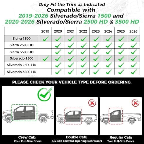 RIDEPOSH Custom Leather Seat Covers for Silverado/Sierra 1500 2019-2026, 2500HD 3500HD 2020-2026 Crew Cab Full Set with Jump Seat Cover,Truck Accessories thumbnail 2