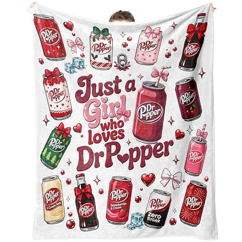 Hugmora Just a Girl Who Loves Soda Blanket, Fans Gifts for Soda, White | Soda Stuff for Girl, Blankets Throws Lightweight Soft Flannel, 50'' x 60'' - Image 1