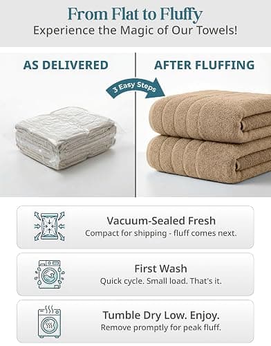 Casa Platino 18 Pcs 100% Cotton Towel Set - Soft, Absorbent & Perfect Family Set - 6 Bath, 6 Washcloths, 6 Hand Towels for Bathroom - Ideal for Home, Spa & Gym - Quality You Can Trust - Beige thumbnail 8