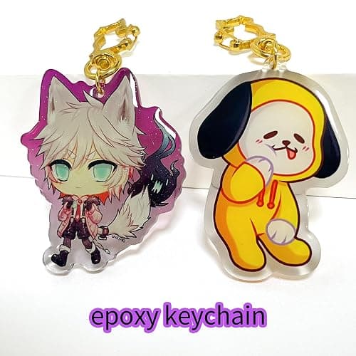 ZRPlaque Custom Logo Acrylic Keychain Cartoon Pendant Photo Flash Transparent Charm Printing Personality Holographic Anime Keyring thumbnail 8