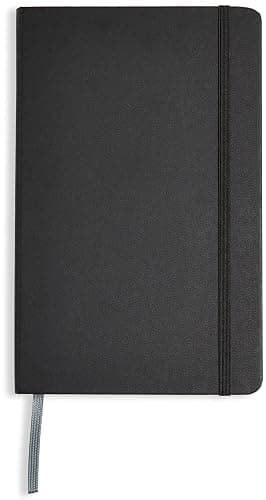 Amazon Basics Classic Lined Notebook, 240 Pages Hardcover, 5 x 8.25-Inch, Black - Image 1