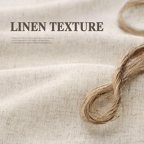 XOGUIBO Farmhouse Shower Curtain with Ruffle Hem Linen Flax Ivory White Shower Curtains for Bathroom Country Vintage Rustic Natural Fabric, 72" W x 72" L thumbnail 6
