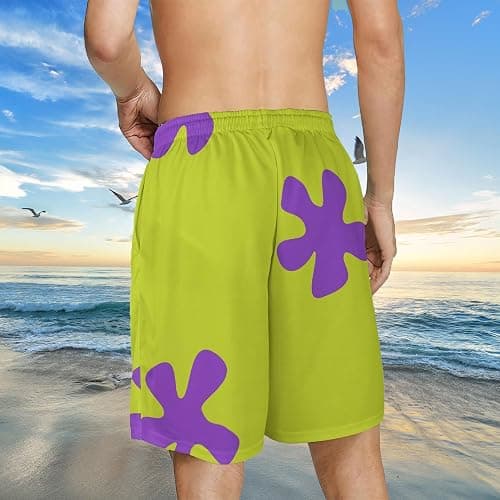 NLRESAX Funny Men's Board Shorts, Quick Dry Green Swim Trunks with Pocket and Mesh Lining Beach Shorts Bathing Suits thumbnail 4
