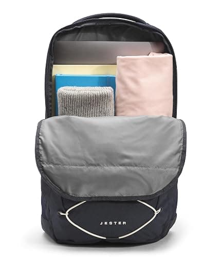 The North Face Jester Everyday Laptop Backpack - Commuter Daypack, Water Repellent, Laptop Sleeve, Aviator Navy Light Heather/Vintage White-NPF, One Size thumbnail 5