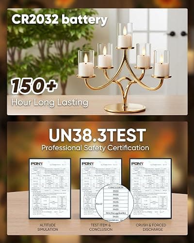 Homemory Acrylic Flameless Led Votive Tealight Candle with 6H Timer, 12Pack | auto timer, Pre-installed batteries, warm flicker, 1.5" x2.4", shatterproof acrylic, for wedding centerpiece, Christmas decor thumbnail 7