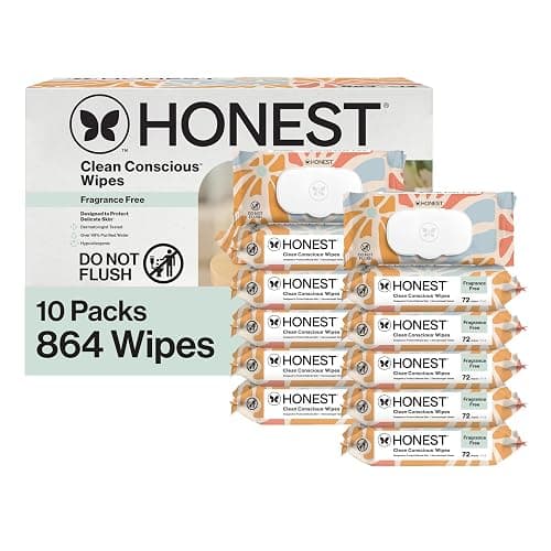 The Honest Company Hypoallergenic Multi-Use Baby Wipes for Sensitive Skin, Sunburst, 864 Count - Image 1