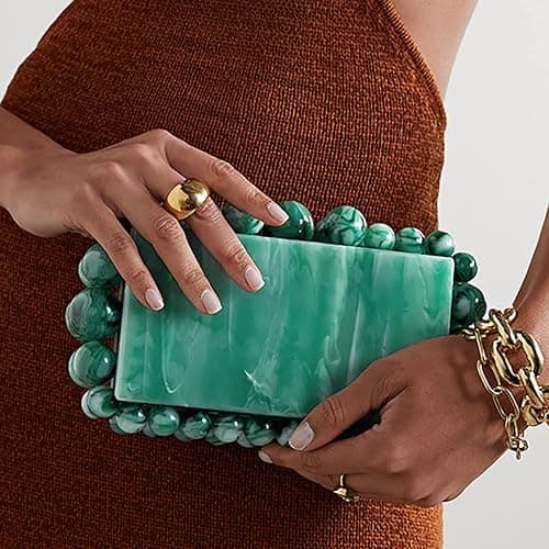 Acrylic Evening Handbag Pearl Women's Clutch Shoulder Bag Crossbody Bag Square Box Wedding Cocktail Party Prom thumbnail 2