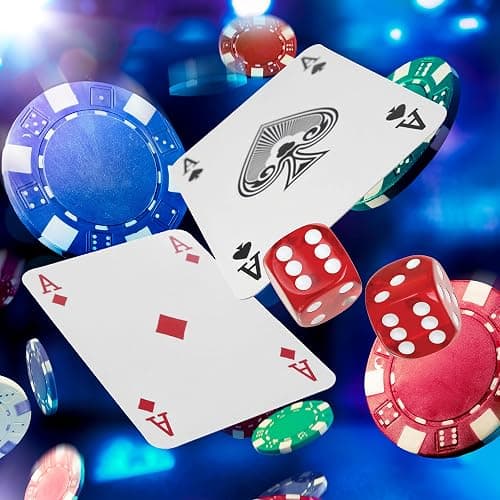 Global Gizmos 50520 200 Piece Poker Set / 4g Chips/Contains Chips, Dice & Cards/Portable Casino Style Carry Case/Texas Hold’Em, Blackjack and More thumbnail 9