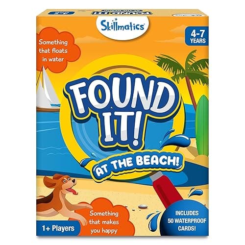 Skillmatics Scavenger Hunt Card Game - Found It Beach, Outdoor Learning Toys, Perfect for Boys, Girls and Families Who Love Board Games, 50 Waterproof Cards, Travel Game, Gifts for Ages 4, 5, 6, 7 - 3. Beach