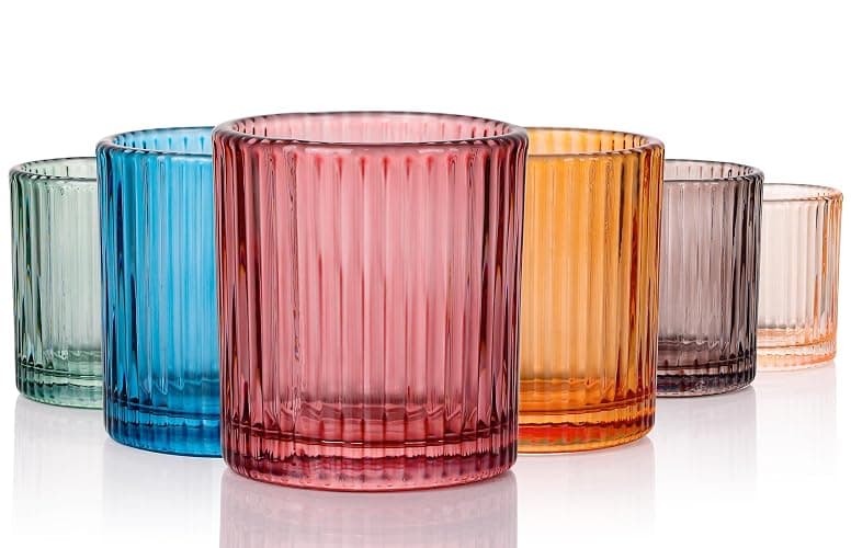 JOVGANK Mini Colored Shot Glasses Set of 6 – 1.5oz Small Vintage Ribbed Glassware, 80s Style Party Cups for Tequila, Whiskey, Cocktails – Mother's Day Gift and Father's Day Gift for Bar - Image 1