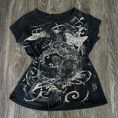 Grunge Graphic Tees for Women Y2k Vintage Gothic T Shirt Teen Girls Aesthetic Emo Baggy Tops 2000s Alternative Clothes thumbnail 3