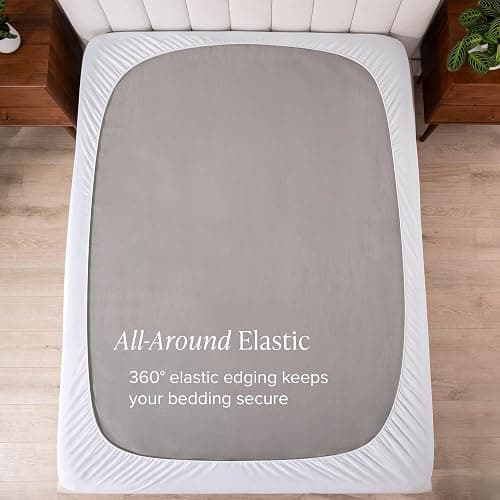Bare Home Queen Microplush Mattress Topper - Pillow Top Reversible - Soft Mattress Cover - Dual Sided All-Season - 8" to 24" Deep Pocket - Fitted Cover - Plush Mattress Pad (Queen) thumbnail 4