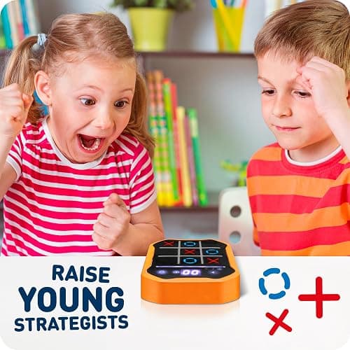 Electronic Tic-Tac-Toe Handheld Game | 3-in-1 Memory & Brain Games | Birthday Gift for Kids and Adults | Touchscreen Travel Friendly with Sound & Voice Effects for Kids Age 7+ thumbnail 6