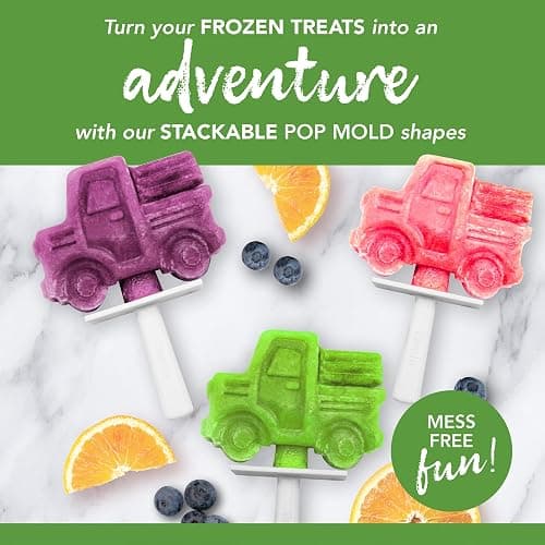 Tovolo Truck Popsicle Mold Pack of 4 Silicone Ice Pop Makers with Sticks for Kids, Stackable Construction Vehicle Shaped Frozen Treats, BPA Free Dishwasher Safe Truck Molds for Popsicles thumbnail 3
