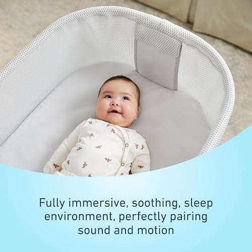 Graco SmartSense Soothing Baby Bassinet | SmartSense Soothing Bassinet, Detects & Responds to Cries, Gentle Rocking Motion, Newborn to 6 Months, Safe Sleep Environment thumbnail 6