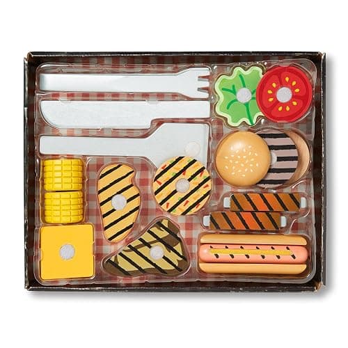 Melissa & Doug Grill and Serve BBQ Set with Pretend Play Toy Food & Kids Play Kitchen Accessories, Preschool Learning Toys for Girls & Boys 3+ thumbnail 4