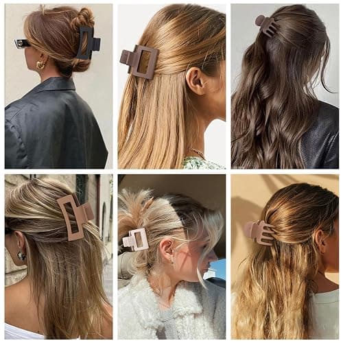 SMKSL 3 Styles Hair Clips for Women Small Medium Big Claw Clips for Thin Thick Hair 12 Pcs Hair Claw Clips Hair Clips Combination Hair Accessories for Women (Brown) thumbnail 7
