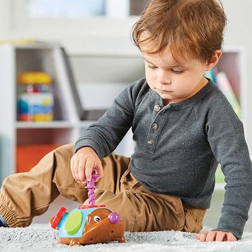 Learning Resources Spike the Fine Motor Hedgehog Fidget Friend - Ages 18+ months Fine Motor and Sensory Play Toy, Educational Toys for Toddlers, Toddler Montessori Toys thumbnail 2