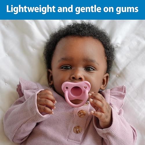 Dr. Brown’s HappyPaci 100% Silicone Pacifier 0-6m, BPA Free, White, Pink, Light Pink 3-Pack thumbnail 4