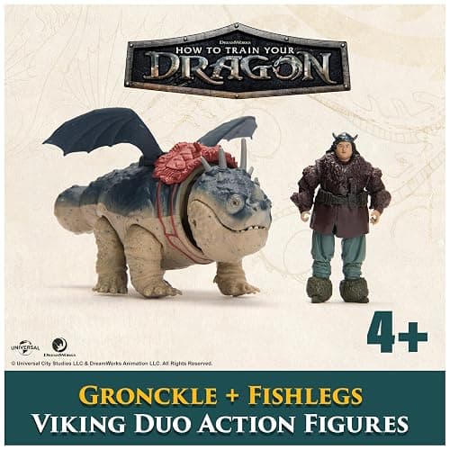 DreamWorks Dragons, How to Train Your Dragon, Gronckle & Fishlegs, Viking Duo Action Figures, Kids Toys for Boys Ages 4 and up thumbnail 8