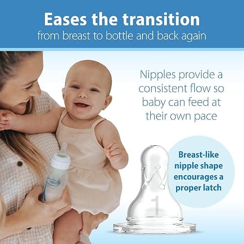 Dr. Brown's Anti-Colic Baby Feeding Set with Slow Flow Nipples, Travel Caps, Silicone Pacifier - Pink thumbnail 9