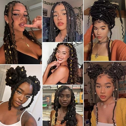 Cypsin 300 Pcs Gold Hair Jewelry for Braids,12 Styles Dreadlock Accessories, Adjustable Metal Hair Clips, Hair Cuff Coils Rings Braiding Decorations for Women Men thumbnail 5