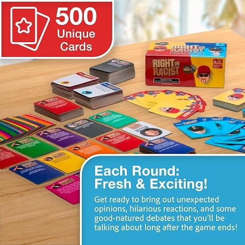 Right or Racist, Card Game, Gag Gift with Hundreds of Trivia and Debate Cards, Funny Gag Gifts for Secret Santa or White Elephant, Games for Men and Women, 3 to 10+ Players thumbnail 5