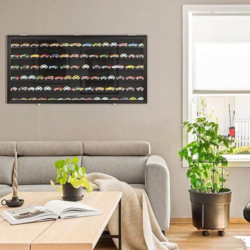 DisplayGifts Toy Minifigures Miniatures Display Case Frame Wall Cabinet Stand 200 Toys Dust Protection Black thumbnail 2