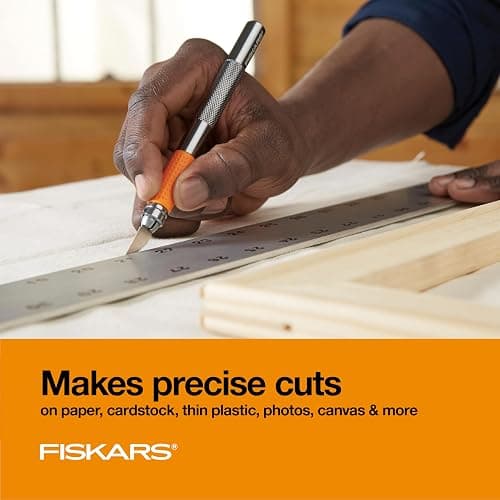 Fiskars Detail Craft Knife, Cool Gifts for Brother, Included with Protective Cover, 8", Exacto Knife for Crafting, Orange thumbnail 6