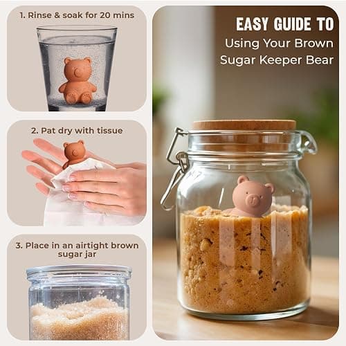 Sifri Art Brown Sugar Keeper 3D – Terracotta Clay Bear Softener, Unique Moisture Holder for Baking Essentials Like Cookies, Marshmallows, Herbs – Cute Kitchen Storage and Freshness Saver thumbnail 5