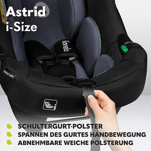 Lionelo ASTRID i-Size Baby Autositz 40-87 cm, Babyschale Gruppe 0+, Rückwärtsgerichtete Montage, 3-Punkt-Sicherheitsgurt Seitenschutz, Sitzeinlage Dri-Seat thumbnail 9