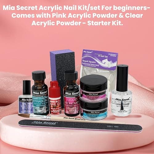 Mia Secret Acrylic Nail Kit - Beginner's Set With Pink & Clear Acrylic Powder - Complete Starter Kit thumbnail 2
