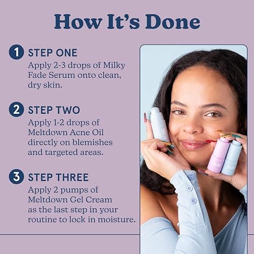 Blume Babies Travel Size Skin Care Set - Acne & Scar Treatment Travel Size Toiletries - Meltdown Acne Face Oil, Milky Fade Vitamin C Serum & Meltdown Gel Moisturizer - TSA-Approved Skincare Set (3 Ct) thumbnail 4