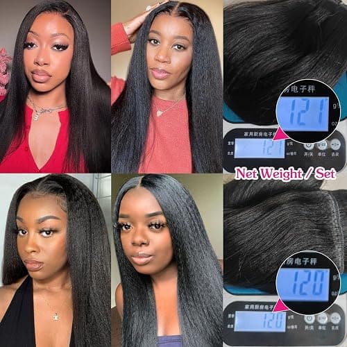 Yaki Straight Clip in Hair Extensions, 120G Full Head Real Human Hair Clip for Women Seamless Yaki Clip ins Hair Extensions for Thin Hair Natural Black 8Pcs Hair Pieces with Secure Clips (14inch-120g) thumbnail 6
