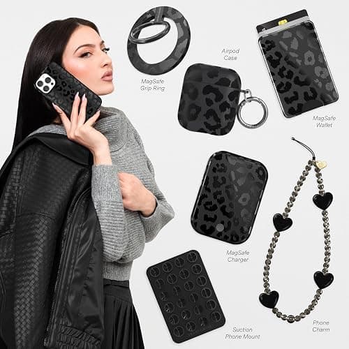 VELVET CAVIAR Black Leopard Cheetah Print Phone Case for iPhone 15 Pro Max - Compatible with MagSafe - 10ft Drop Tested thumbnail 2