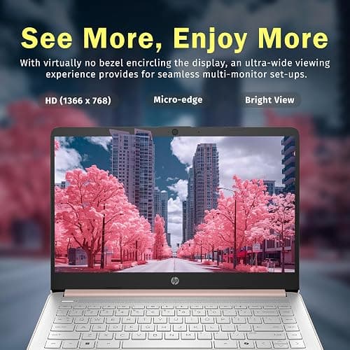 HP Stream 14" HD Laptop, Intel Processor N150, 4GB RAM, 128GB UFS, Intel Graphics, Webcam, Wi-Fi 6, Long Battery Life, Copilot, Windows 11 S, Gold (Renewed) thumbnail 3