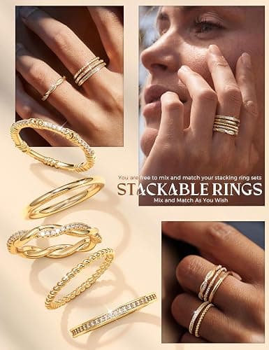 Gold Stackable Rings thumbnail 6