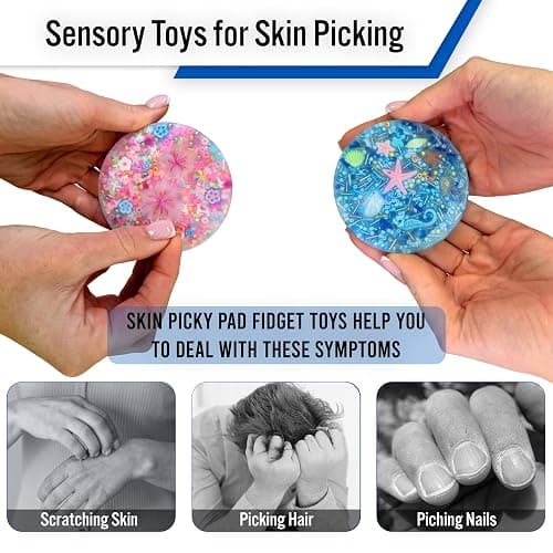 Generic Picky Pad 2 Pcs - Multicolor Fidget Pads, Fidget Toy for Skin Picking, Trichotillomania & Dermatillomania, ADHD Pick Pad, Sensory, Adult thumbnail 8