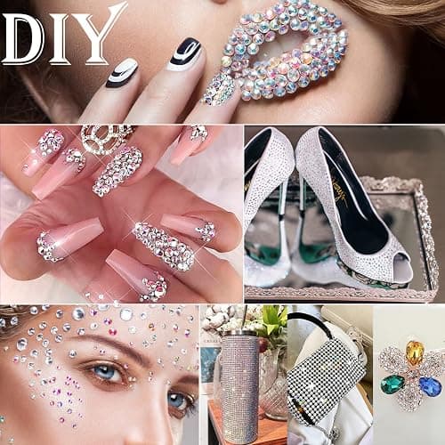 Canvalite 3348PCS Rhinestones Crystal AB Rhinestones for Nail with 5Pcs 3ml B7000 Jewelry Glue and Pick Up Tweezers and Nail Rhinestone Picker, Nail Art Tools,Stocking Stuffers Gifts for Women thumbnail 7