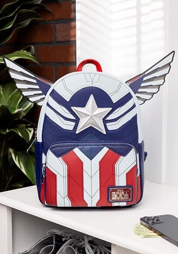 Loungefly Marvel Falcon Captain America Cosplay Mini Backpack Captain America One Size thumbnail 2
