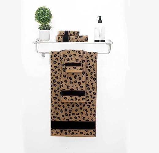 COTTON CRAFT 6 Piece Towel Set - 100% Cotton Animal Print Safari Towels | Soft Absorbent Leopard Cheetah Jacquard Bathroom Towels - 2 Bath Towel, 2 Hand Towel, 2 Washcloth Decorative Guest Towels thumbnail 8