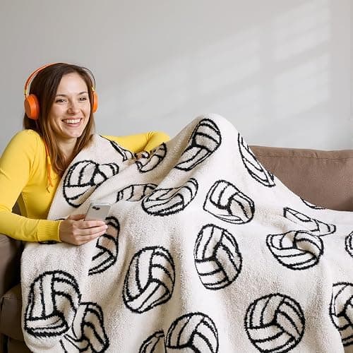 Remagr Volleyball Blanket Gifts for Sport Lover Cute Soft Cozy Fluffy Microfiber Throw Christmas Blanket Gifts for Living Room Sofa Bed, 60 x 50 Inches thumbnail 7