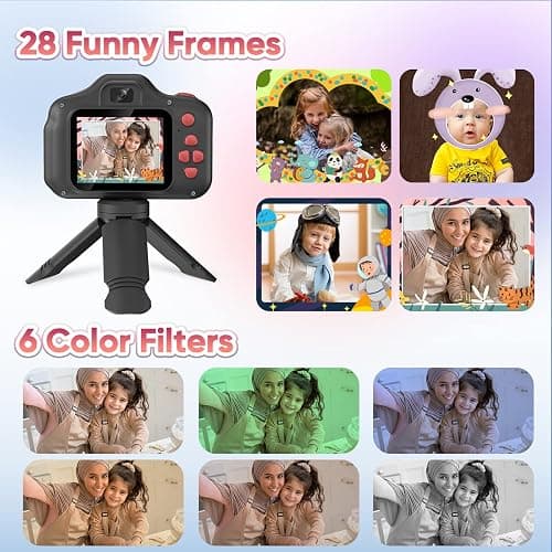 Seckton Upgrade Kids Selfie Camera, Christmas Birthday Gifts for Boys Girls Age 3-12, Children Digital Video Cameras with Flash, 2.4" Screen Portable Camera Toy 4 5 6 7 8 9 Year Old Boys Girls-Black thumbnail 5