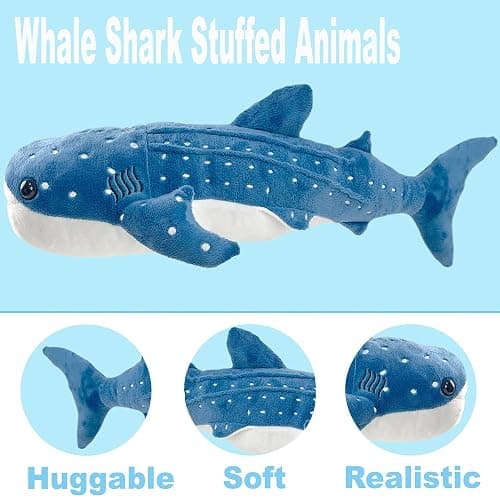 Mukouxun Giant Whale Shark Plush Pillow Toy - Realistic Big Stuffed Animal thumbnail 7