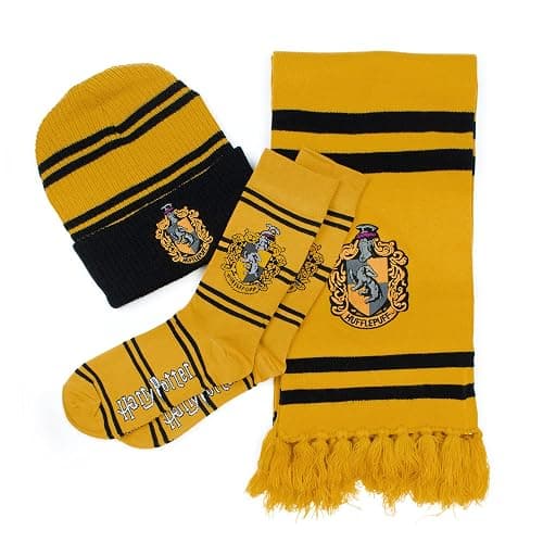 Culture Fly Harry Potter Scarf Beanie Socks Premium Knit 3pc Winter Bundle Gift Set thumbnail 3