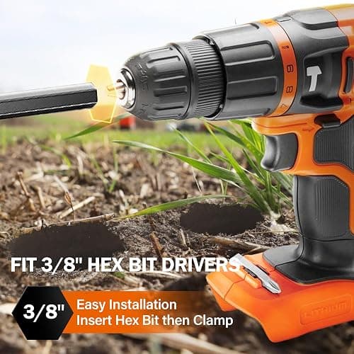 KENDO Auger Drill Bit for Planting Set of 4, Garden Ground Earth Spiral Drill Bits and Bulb Planter Tool for 3/8" Hex Drive Drill, for Post Hole Digger, Bulb Bedding Digging, Plant Rapid Planter thumbnail 3