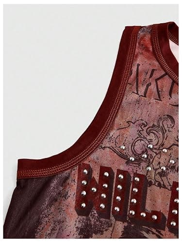 SOLY HUX Women's Y2k Letter Figure Print Crew Neck Tank Top Sleeveless Punk Vest Tops thumbnail 4