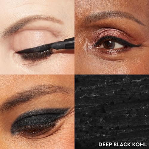 LAURA GELLER NEW YORK Kajal Longwear Kohl Eyeliner Pencil with Caffeine, Smooth & Blendable Makeup, Deep Black thumbnail 2