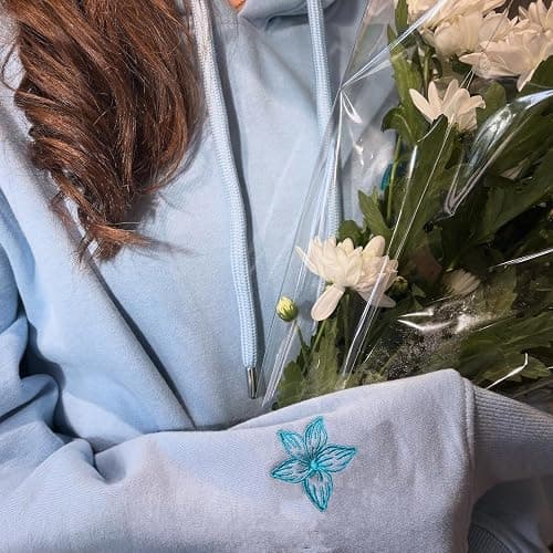 Preppy Embroidered Flower Hoodies for Teen Girl Women Y2K Back Graphic Printed Oversized Pullover Hooded Sweatshirts thumbnail 4